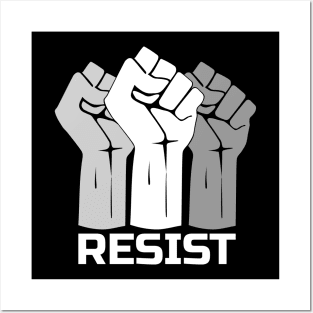 Resist with fist 3 - in White Posters and Art